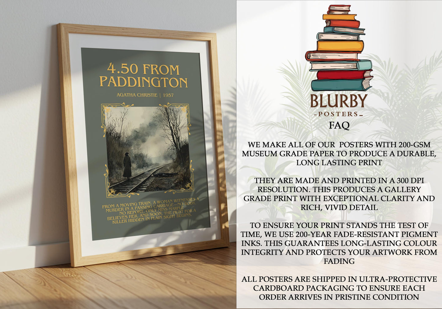 4.50 From Paddington by Agatha Christie | Descriptive Book Poster | Blurby
