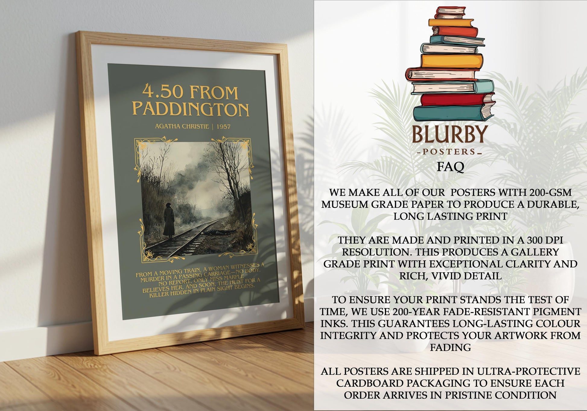 4.50 From Paddington by Agatha Christie | Descriptive Book Poster | Blurby