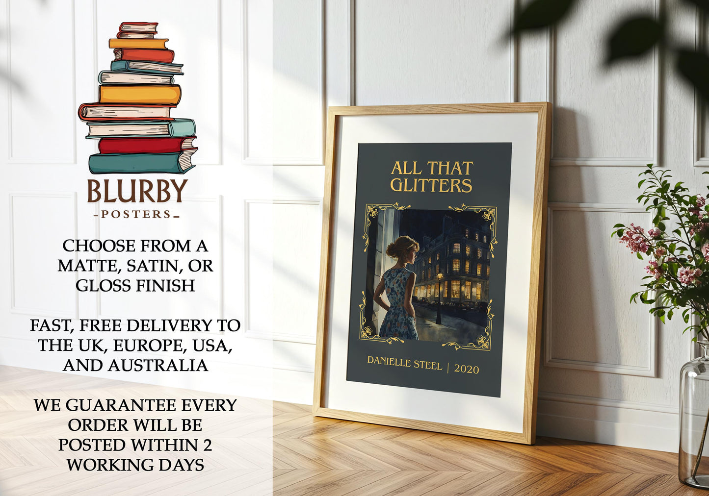 All that Glitters book poster packaging – museum-quality print rolled in protective tube