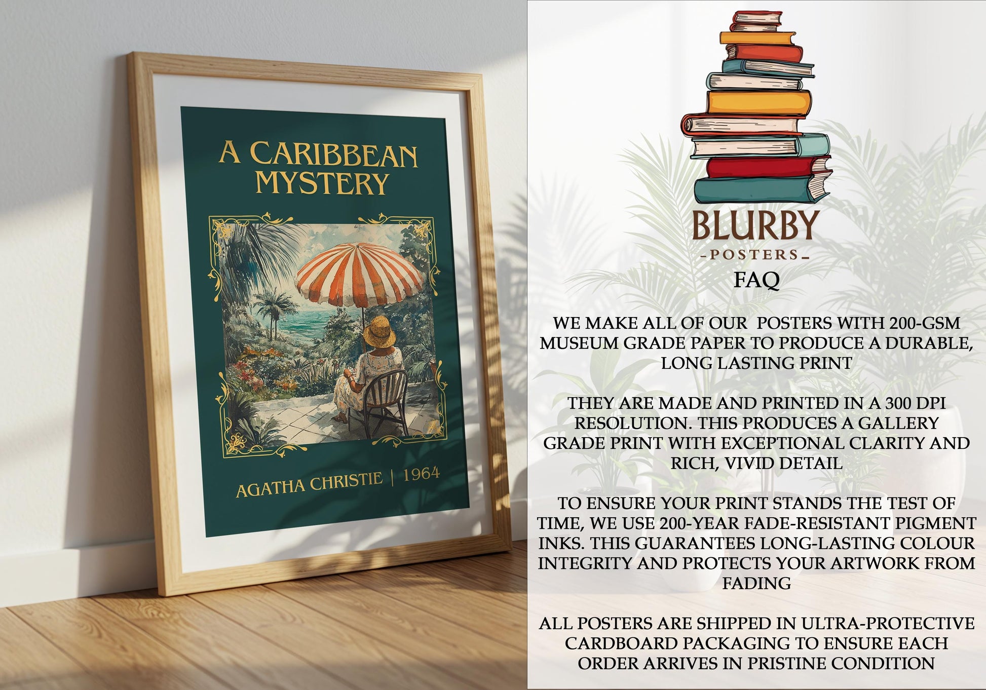 A Caribbean Mystery by Agatha Christie | Descriptive Book Poster | Minimalist