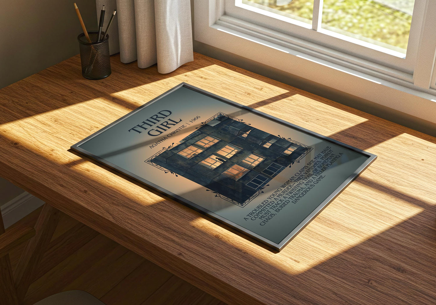 Third Girl by Agatha Christie | Descriptive Book Poster | Blurby