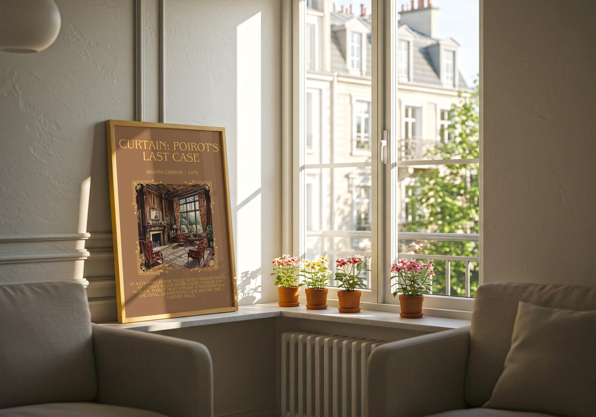 Curtain: Poirot's Last Case by Agatha Christie | Descriptive Book Poster | Blurby