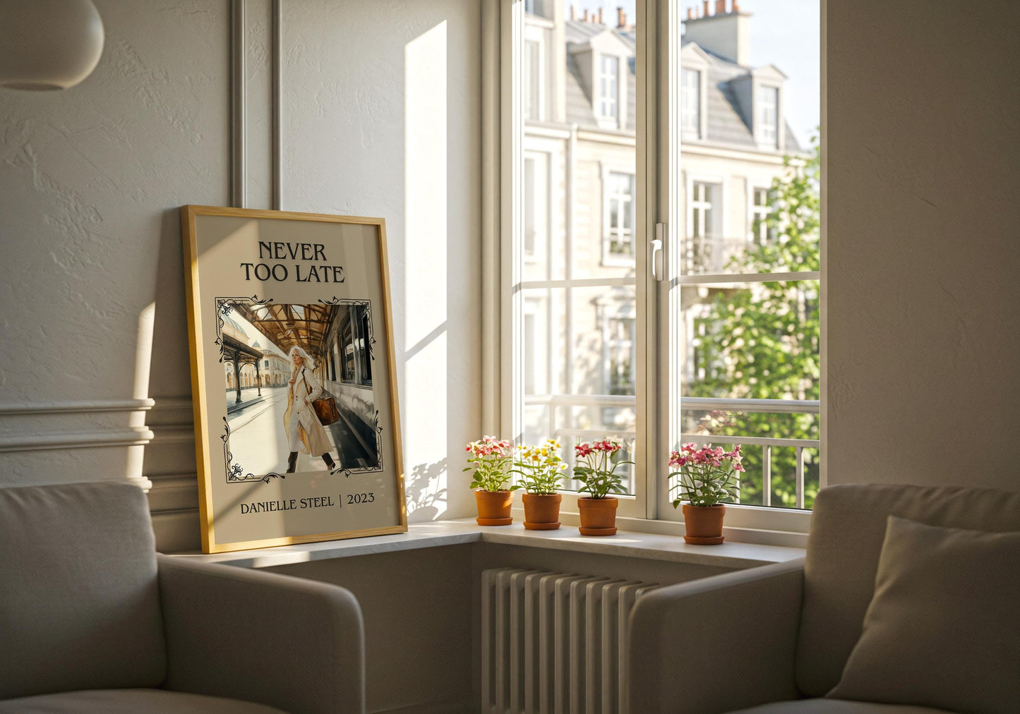 Never Too Late by Danielle Steel | Descriptive Book Poster | Minimalist