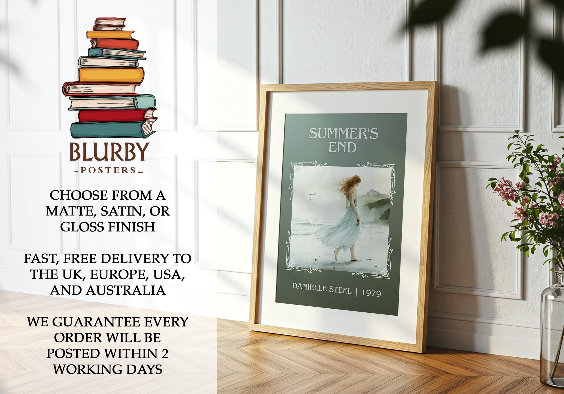 Summers End by Danielle Steel | Descriptive Book Poster | Minimalist