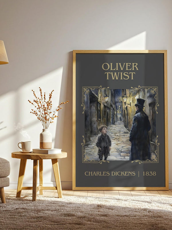 Oliver Twist classic book art print paper finish options – matte satin gloss