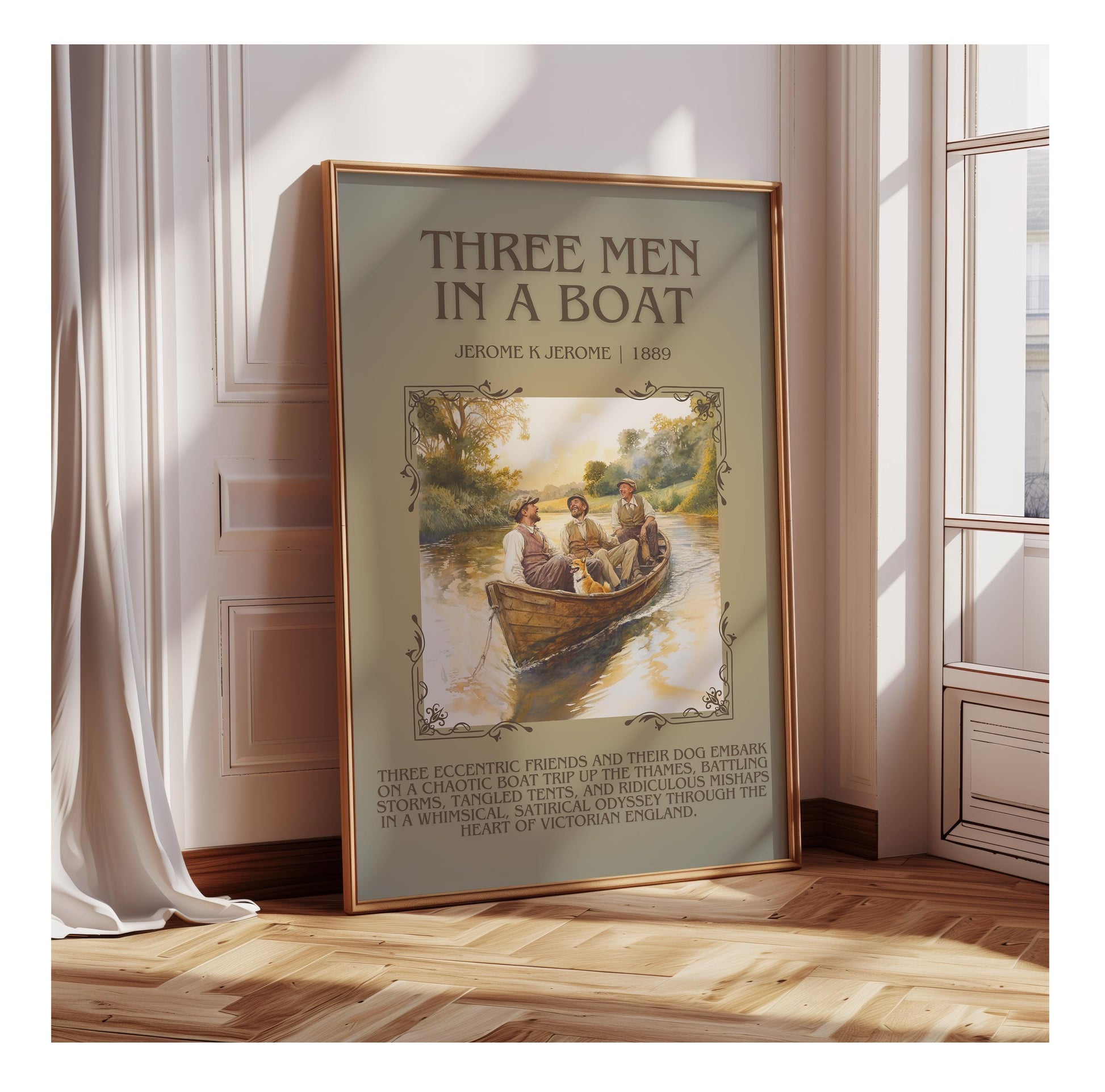Three Men In A Boat by Jerome K Jerome | Descriptive Book Poster | Blurby