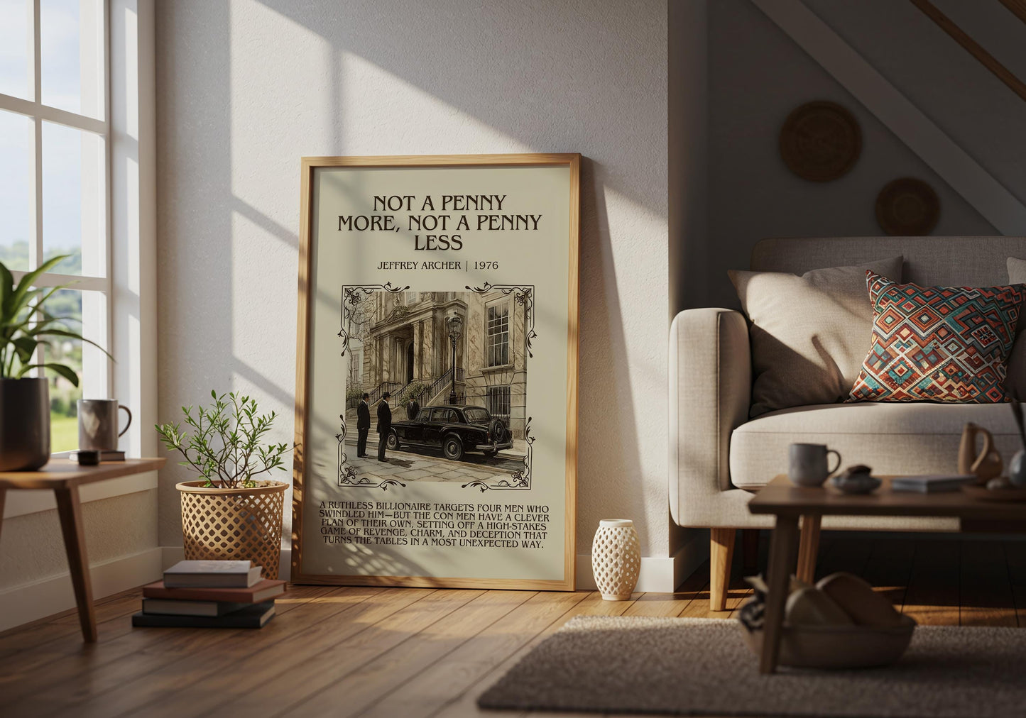 Not A Penny More, Not A Penny Less by Jeffrey Archer | Descriptive Book Poster | Blurby