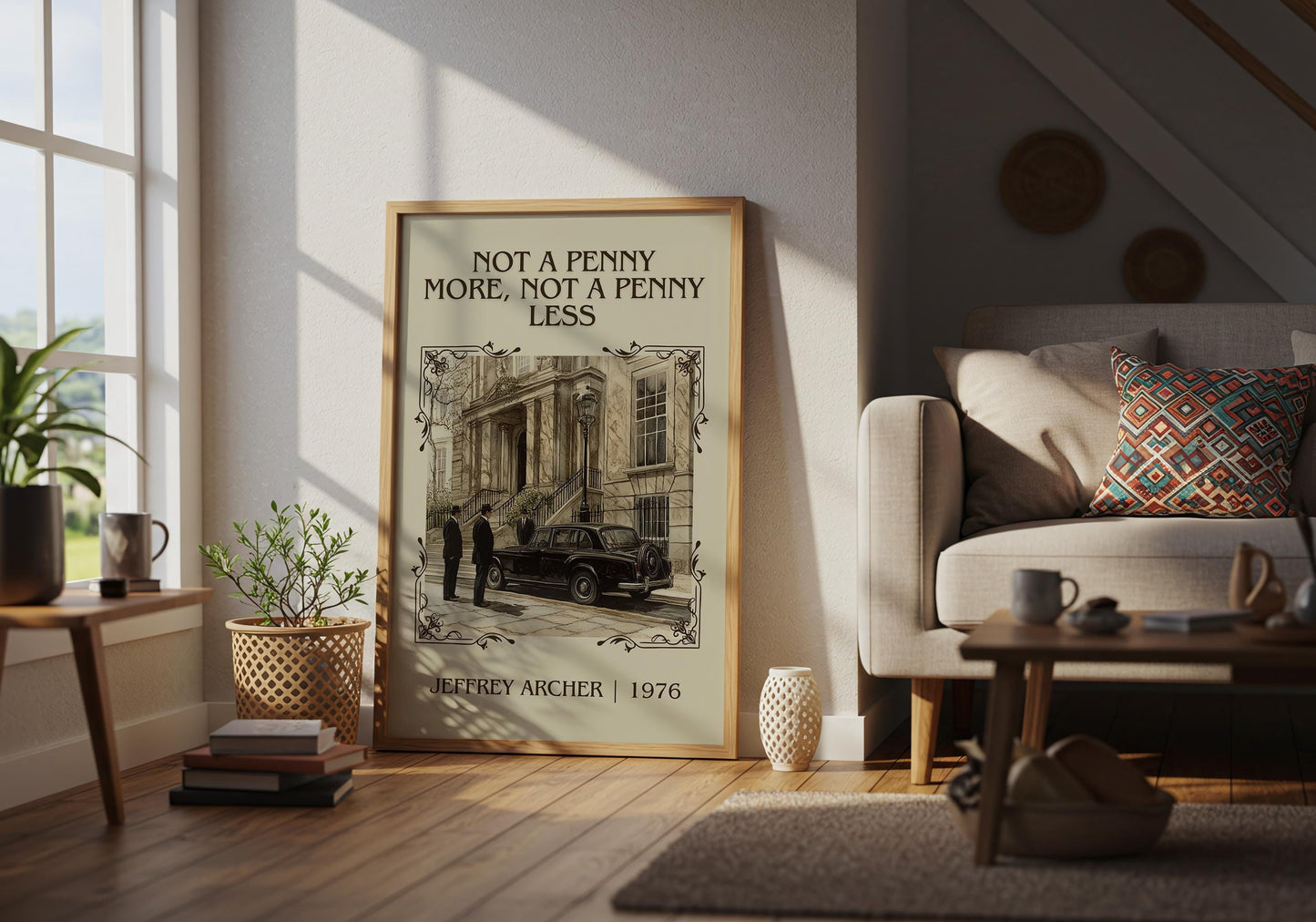Not A Penny More, Not A Penny Less by Jeffrey Archer | Descriptive Book Poster | Minimalist