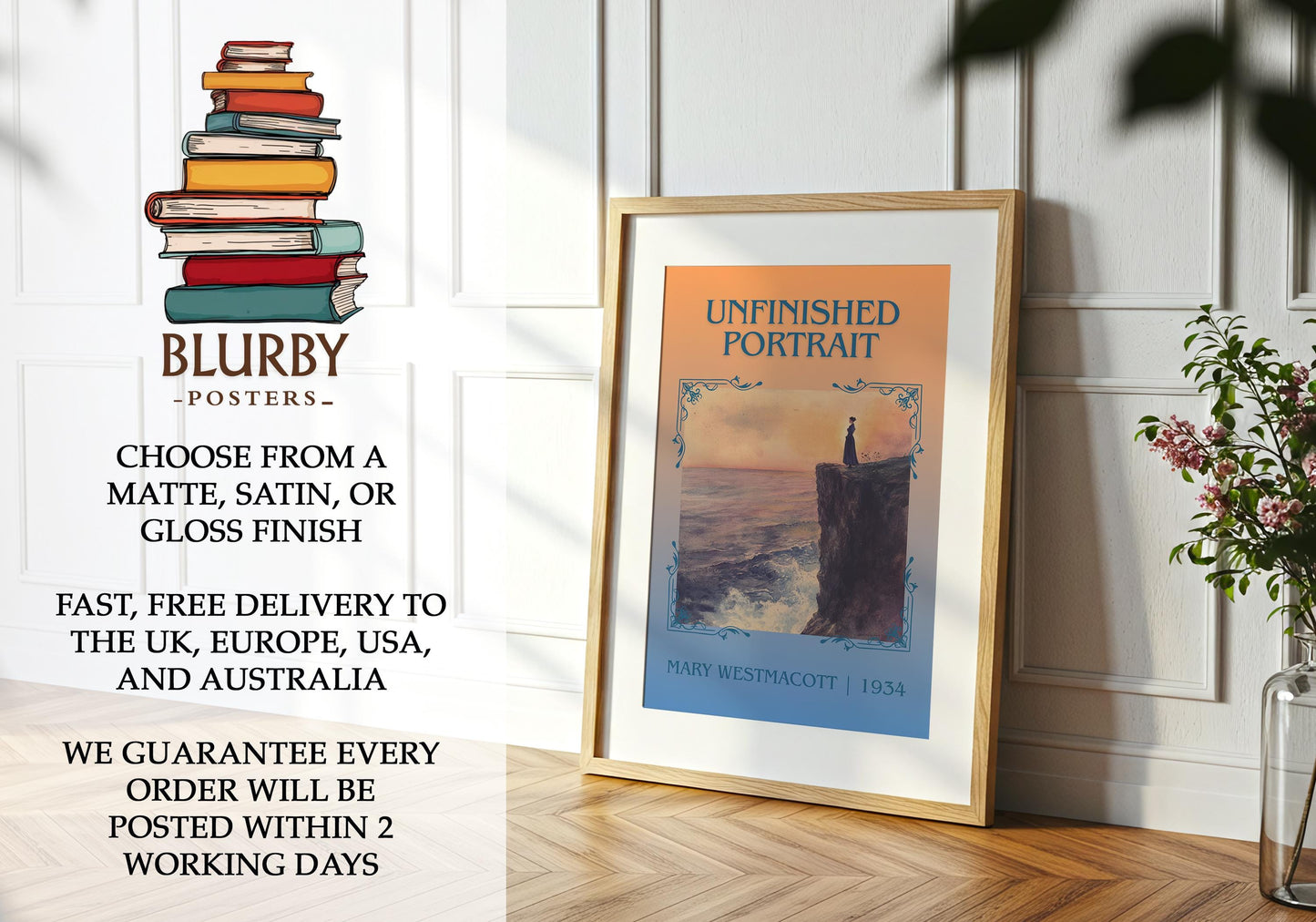 Unfinished Portrait book poster packaging – museum-quality print rolled in protective tube