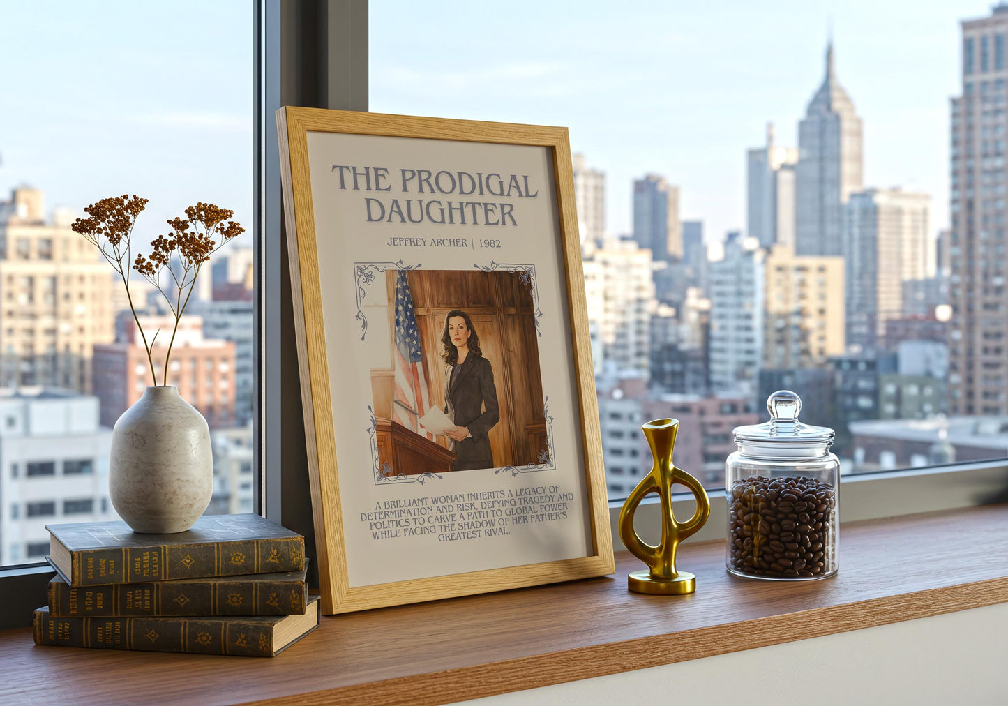 The Prodigal Daughter by Jeffrey Archer | Descriptive Book Poster | Blurby
