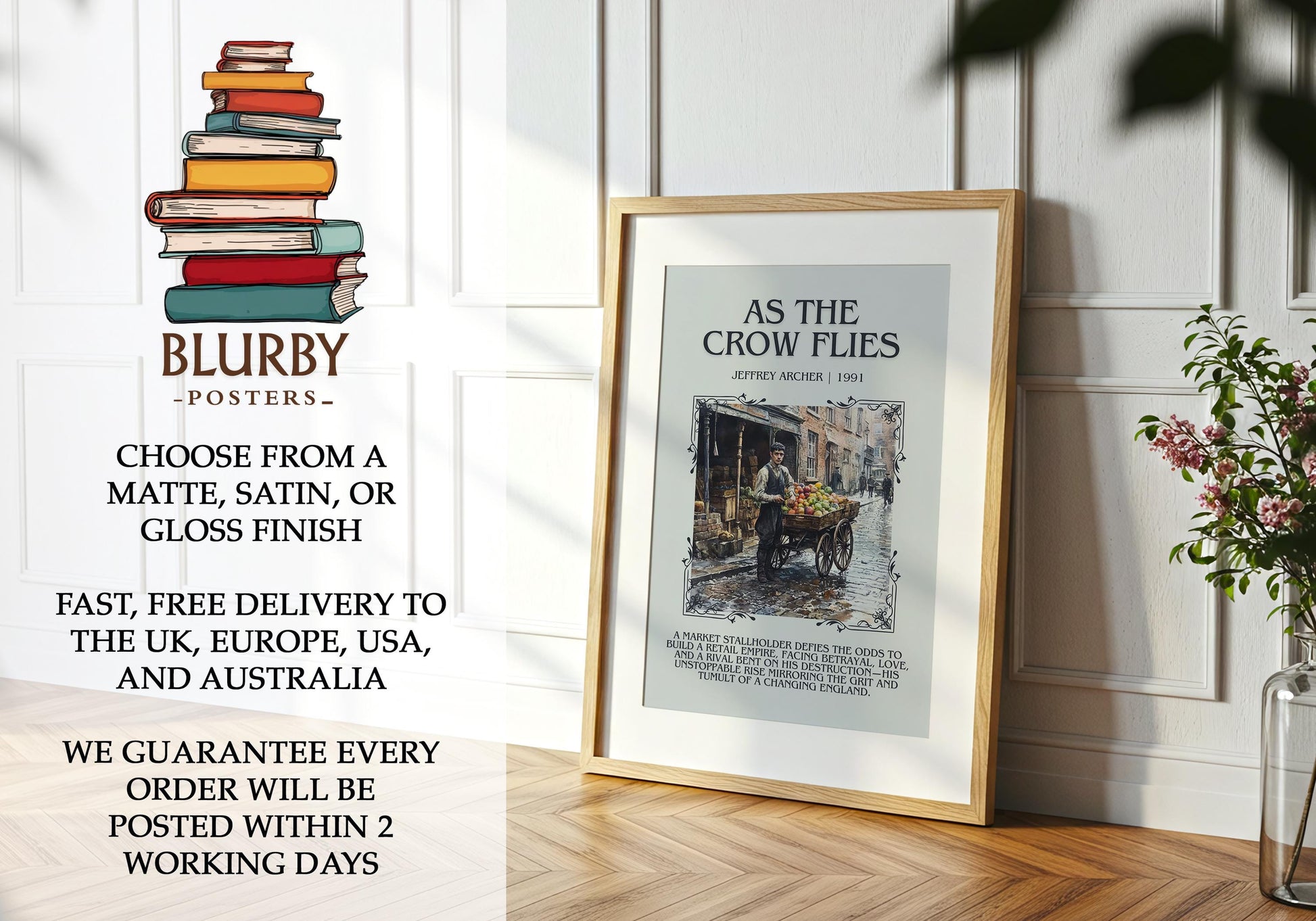 As The Crow Flies by Jeffrey Archer | Descriptive Book Poster | Blurby