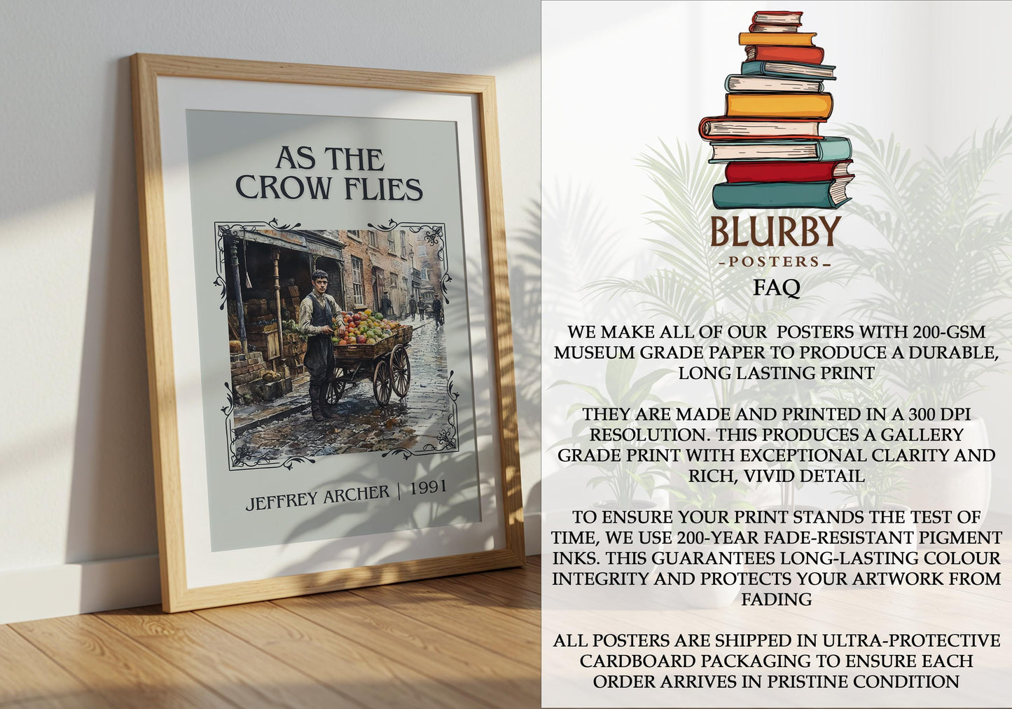 As The Crow Flies by Jeffrey Archer | Descriptive Book Poster | Minimalist