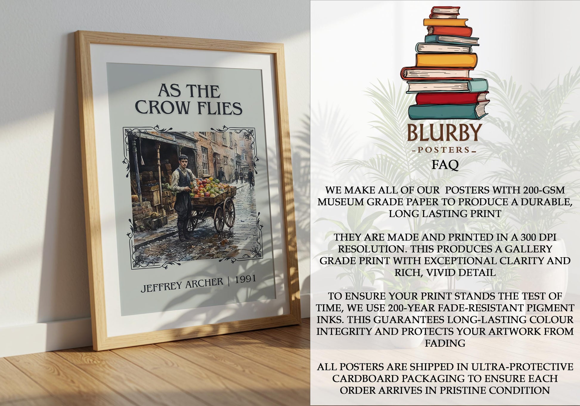 As The Crow Flies by Jeffrey Archer | Descriptive Book Poster | Minimalist