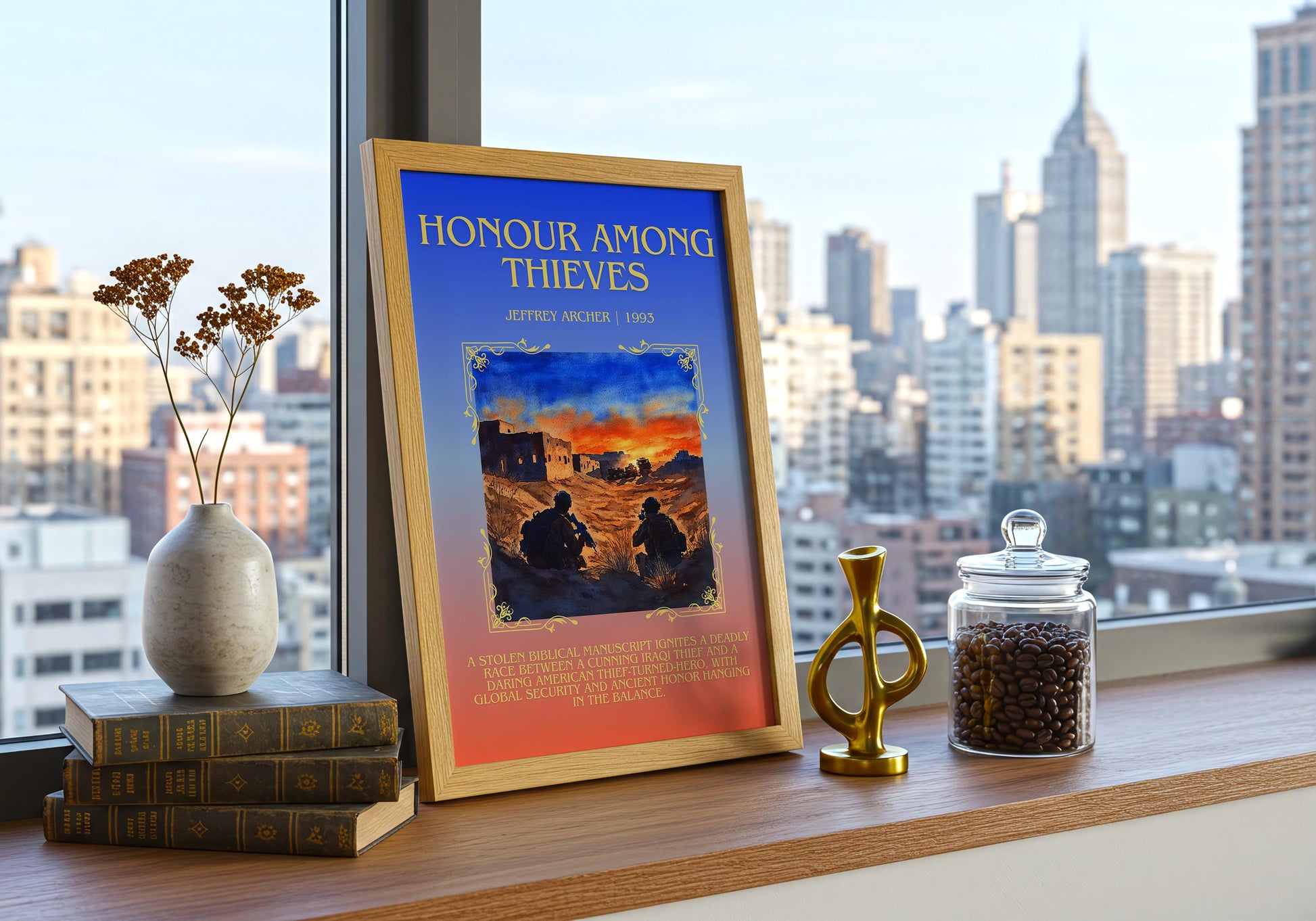 Honour Among Thieves by Jeffrey Archer | Descriptive Book Poster | Blurby
