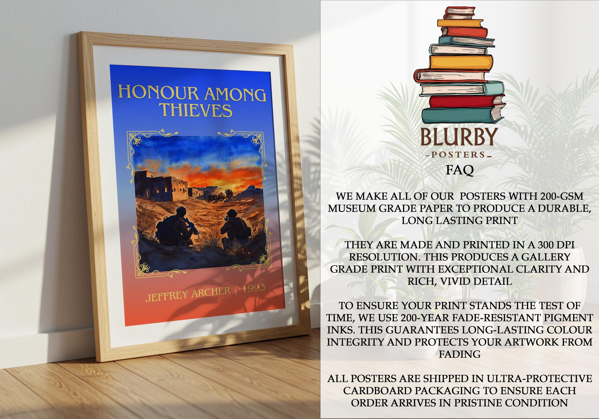 Honour Among Thieves by Jeffrey Archer | Descriptive Book Poster | Minimalist