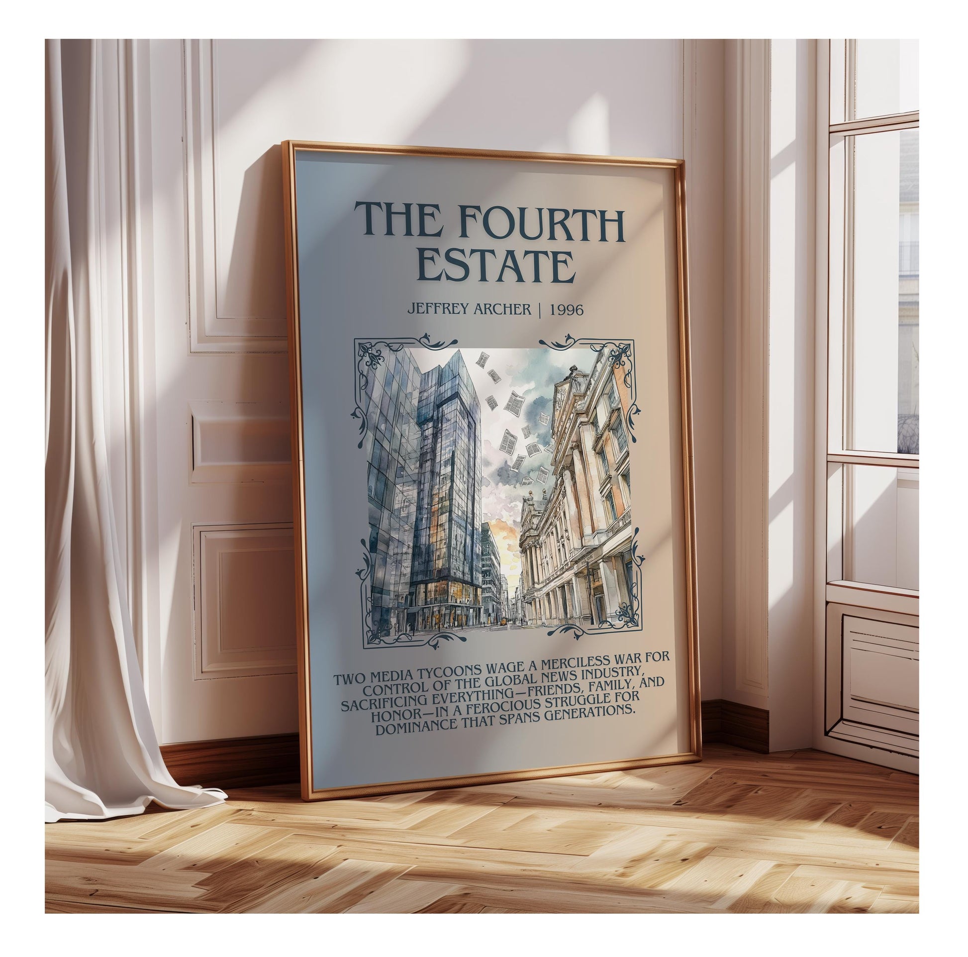 The Fourth Estate by Jeffrey Archer | Descriptive Book Poster | Blurby