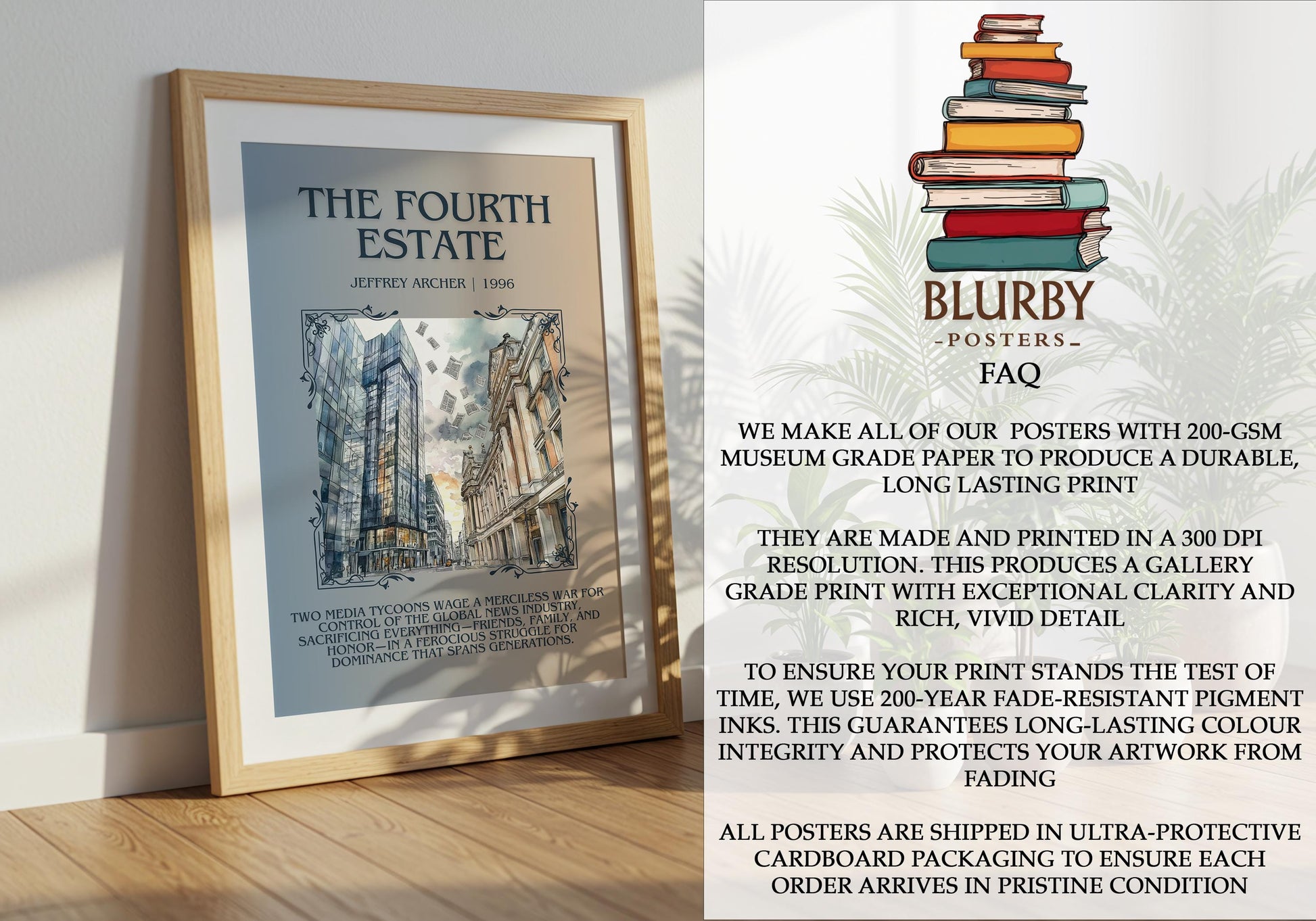 The Fourth Estate by Jeffrey Archer | Descriptive Book Poster | Blurby