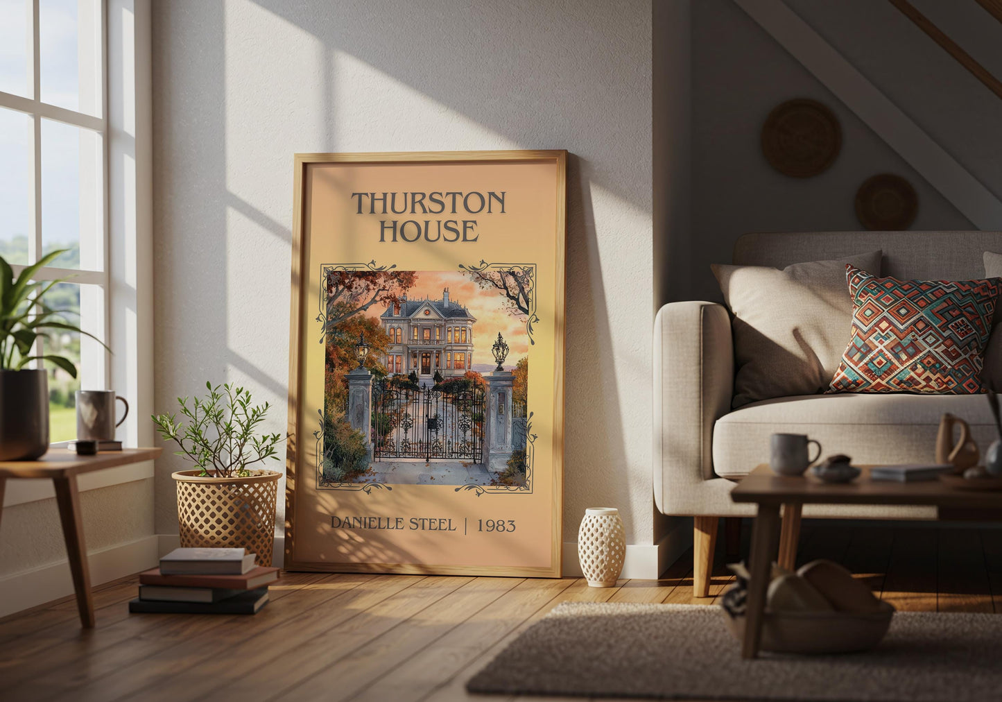 Thurston House by Danielle Steel | Descriptive Book Poster | Minimalist