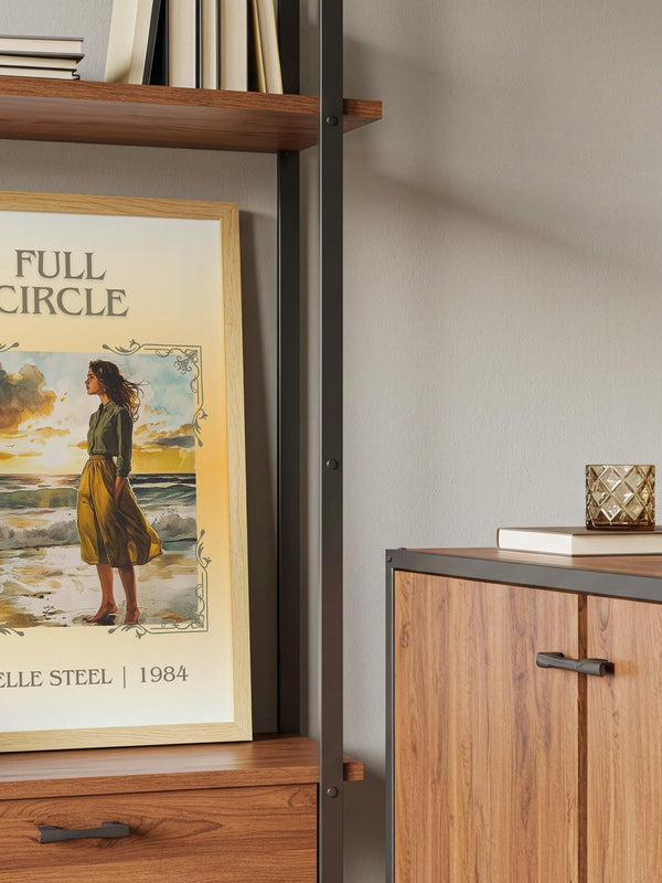 Full Circle classic book art print framed by window – literary home decor