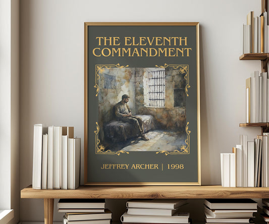 The Eleventh Commandment by Jeffrey Archer | Descriptive Book Poster | Minimalist