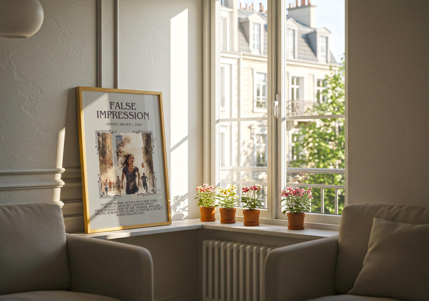 False Impression by Jeffrey Archer | Descriptive Book Poster | Blurby