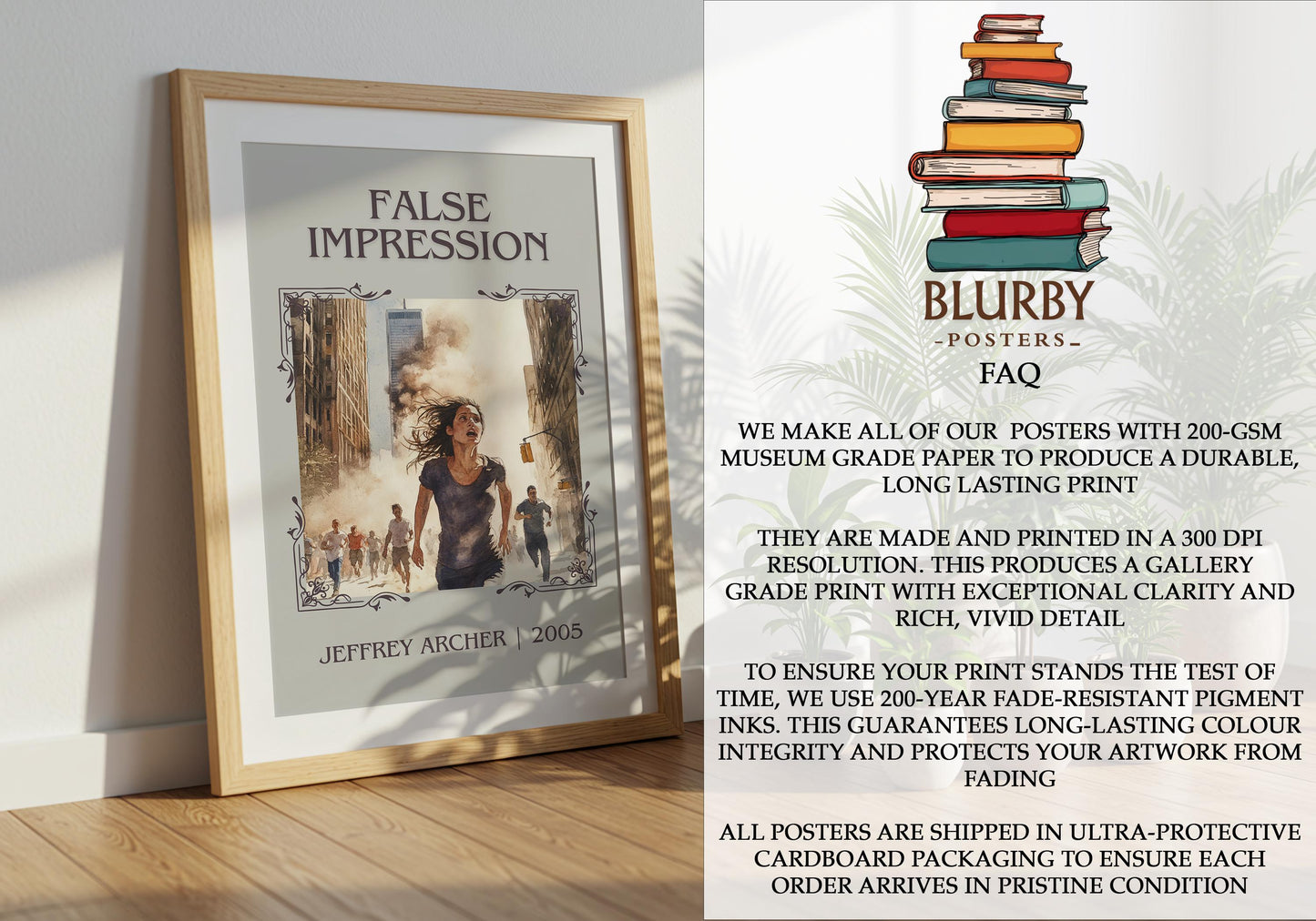 False Impression by Jeffrey Archer | Descriptive Book Poster | Minimalist