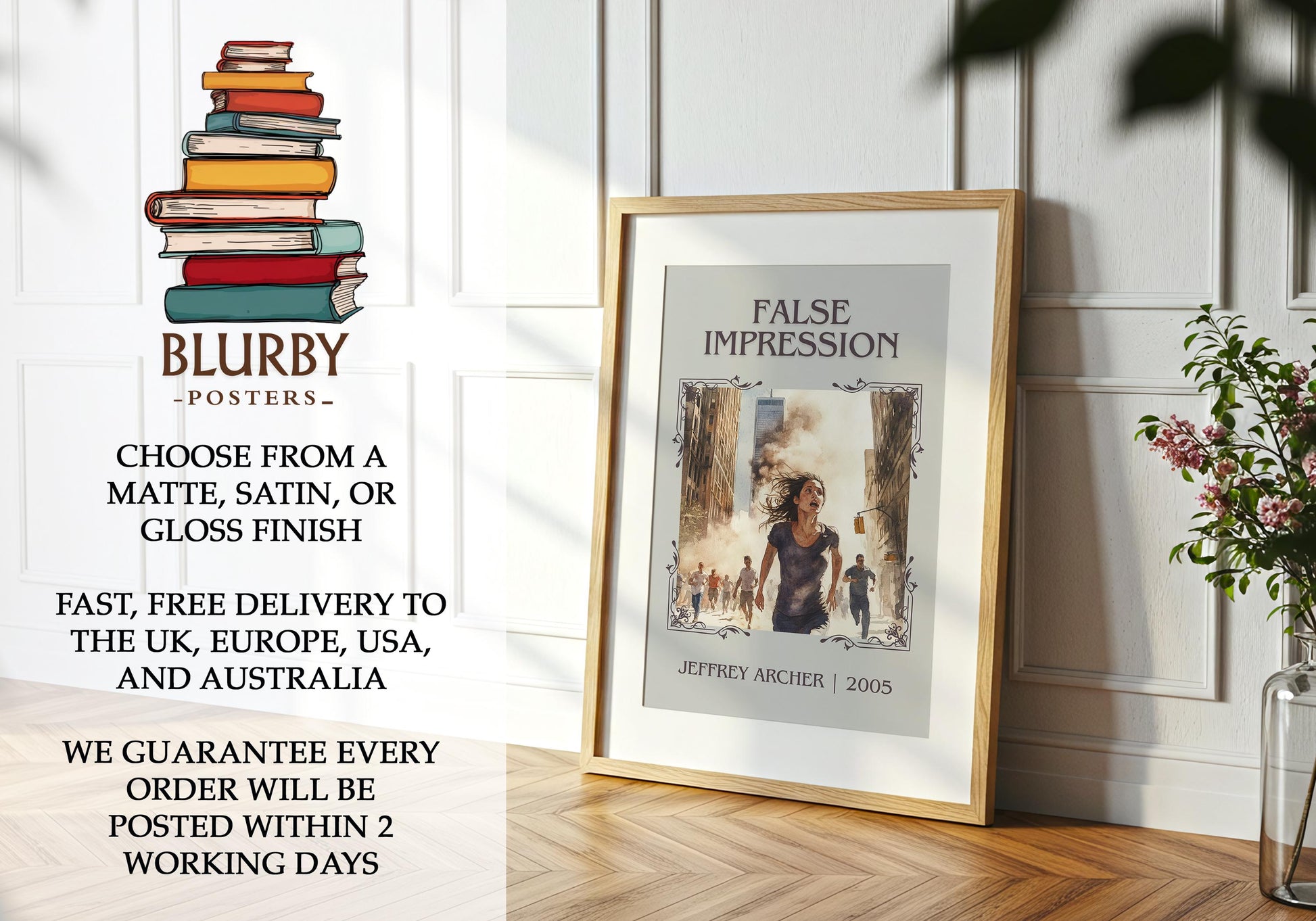 False Impression by Jeffrey Archer | Descriptive Book Poster | Minimalist