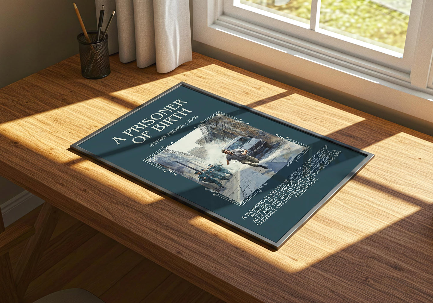 A Prisoner Of Birth by Jeffrey Archer | Descriptive Book Poster | Blurby