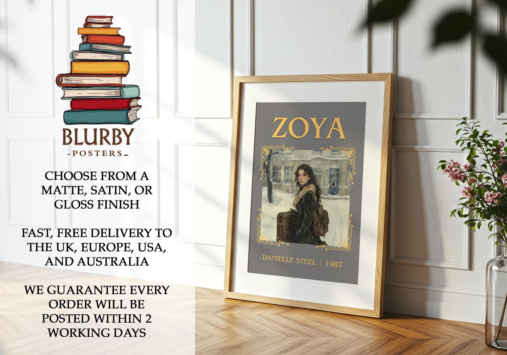 Zoya by Danielle Steel | Descriptive Book Poster | Minimalist