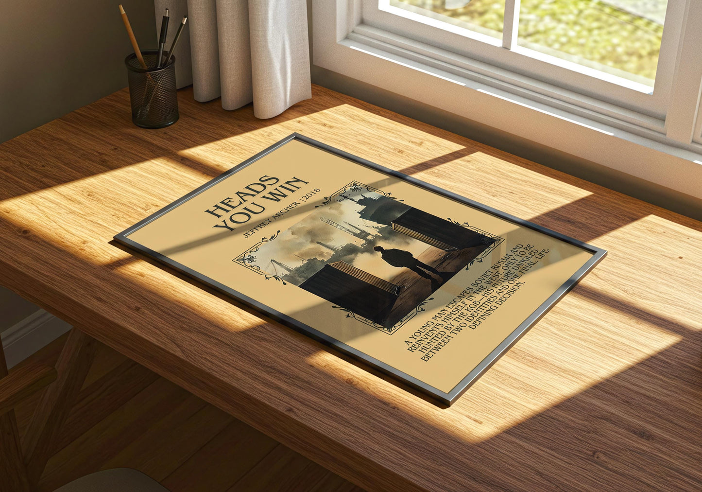 Heads You Win by Jeffrey Archer | Descriptive Book Poster | Blurby