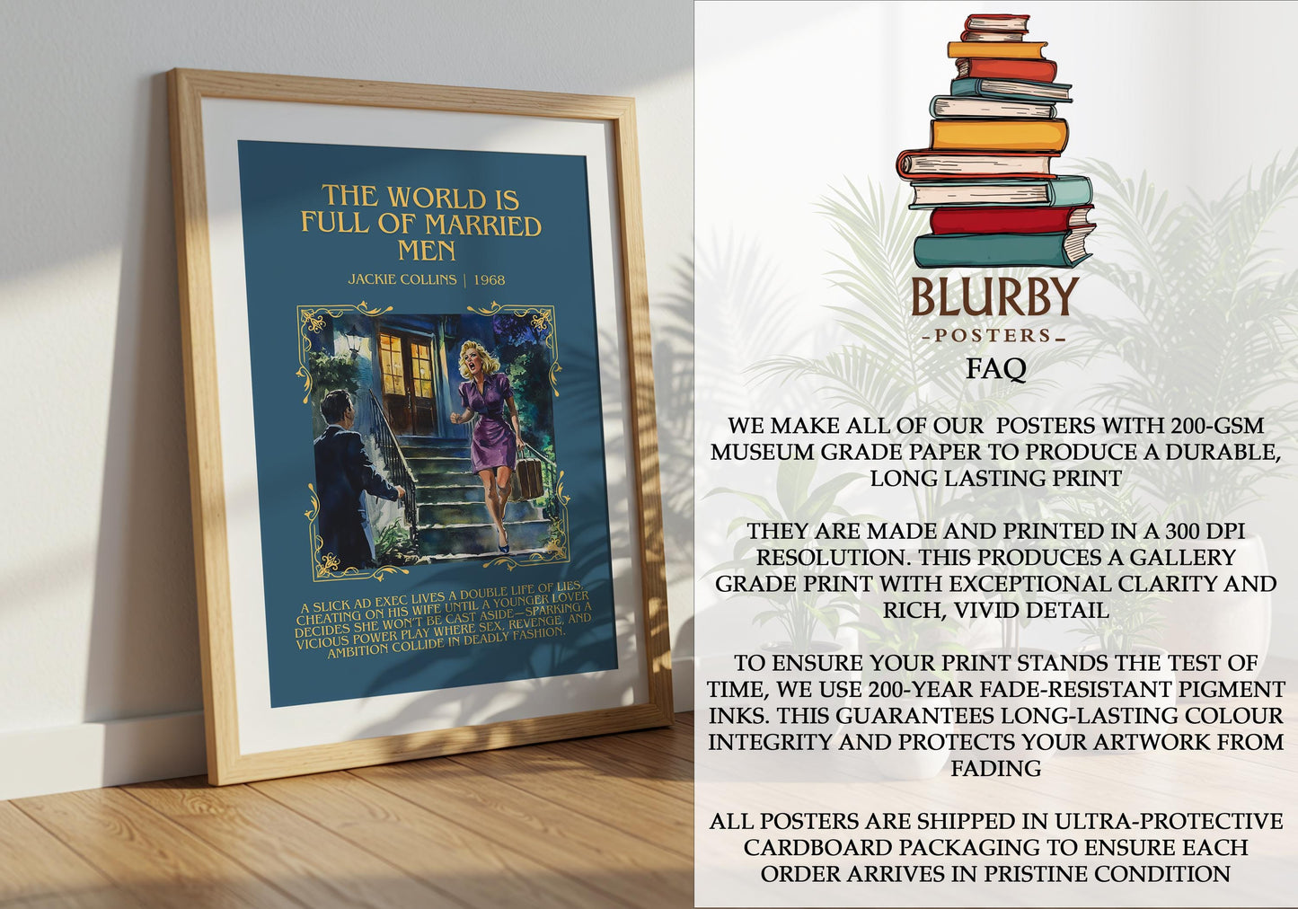The World Is Full Of Married Men by Jackie Collins | Descriptive Book Poster | Blurby