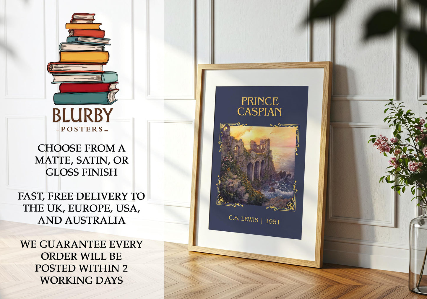 Prince Caspian book poster packaging – museum-quality print rolled in protective tube