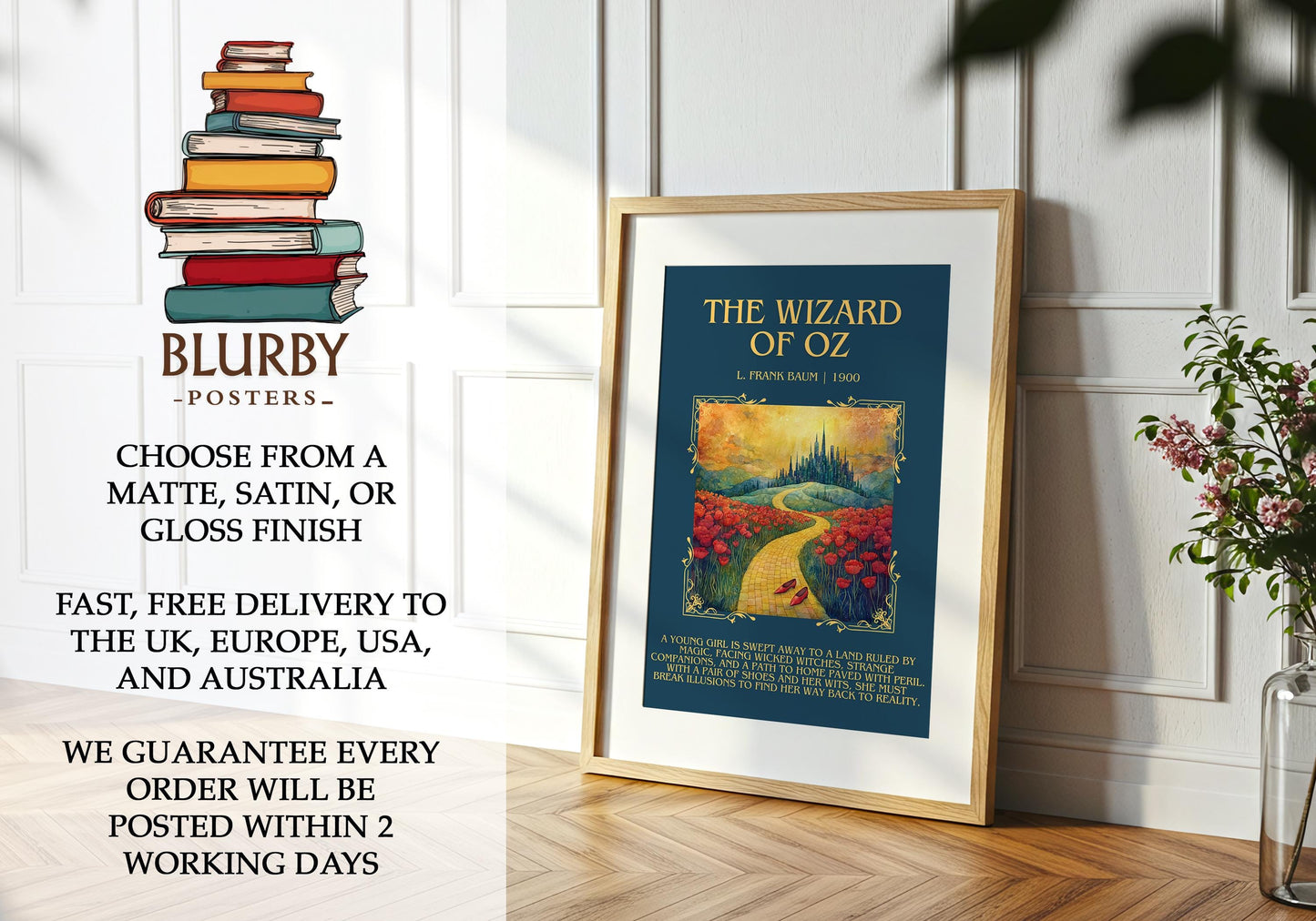 The Wizard Of Oz by L. Frank Baum | Descriptive Book Poster | Blurby