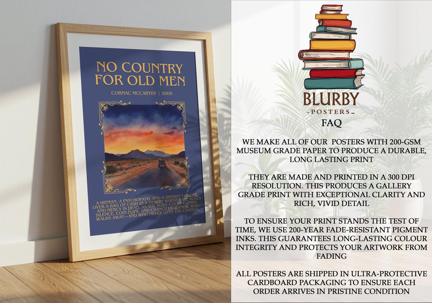No Country For Old Men by Cormac McCarthy | Descriptive Book Poster | Blurby