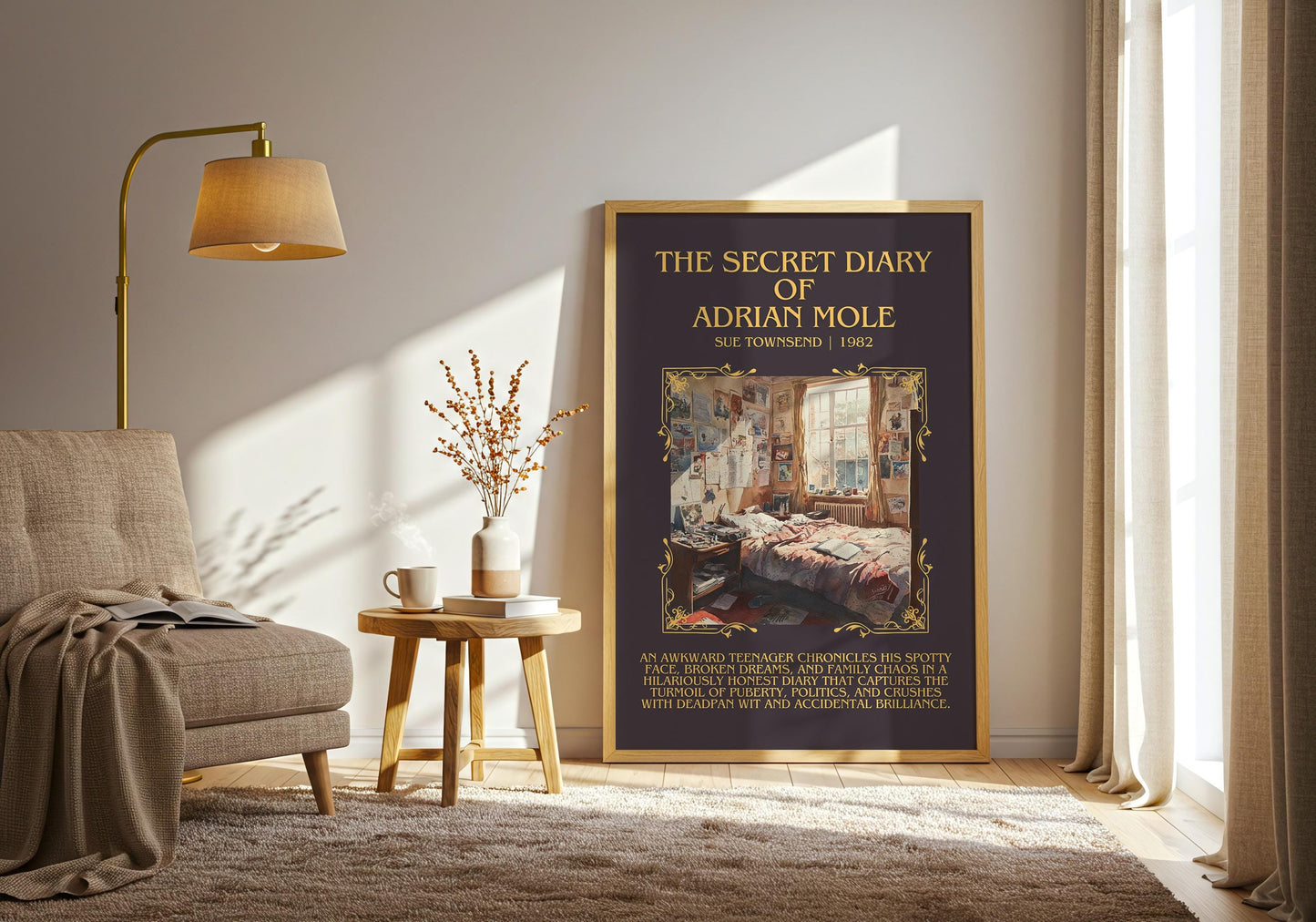 The Secret Diary Of Adrian Mole by Sue Townsend | Descriptive Book Poster | Blurby