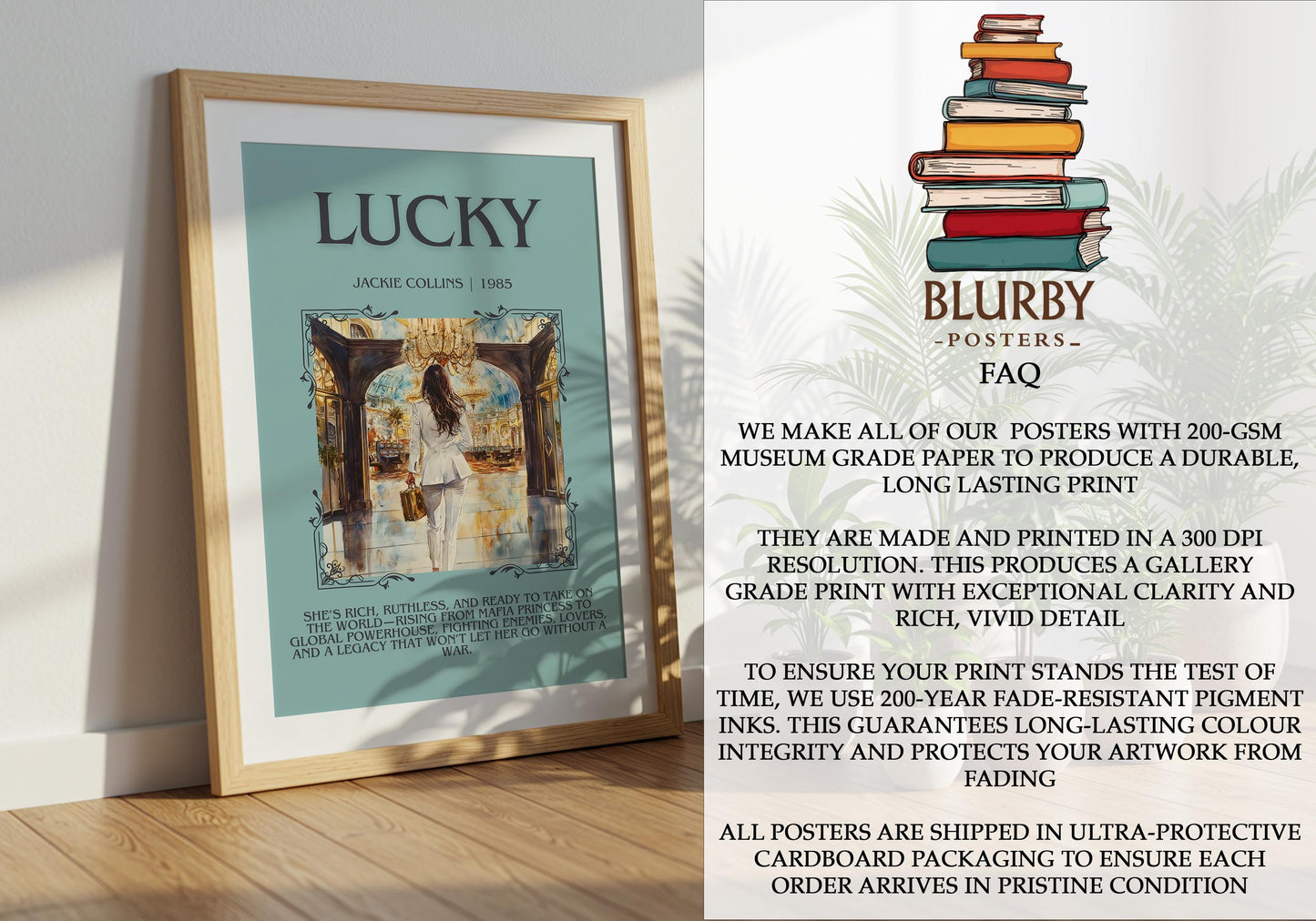 Lucky by Jackie Collins | Descriptive Book Poster | Blurby