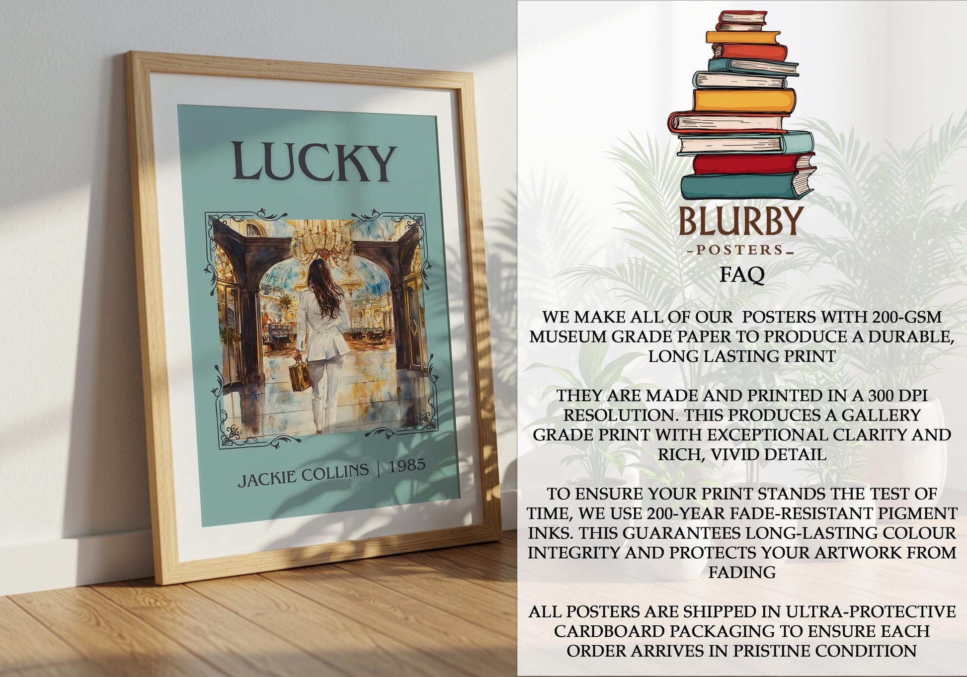 Lucky by Jackie Collins | Descriptive Book Poster | Minimalist