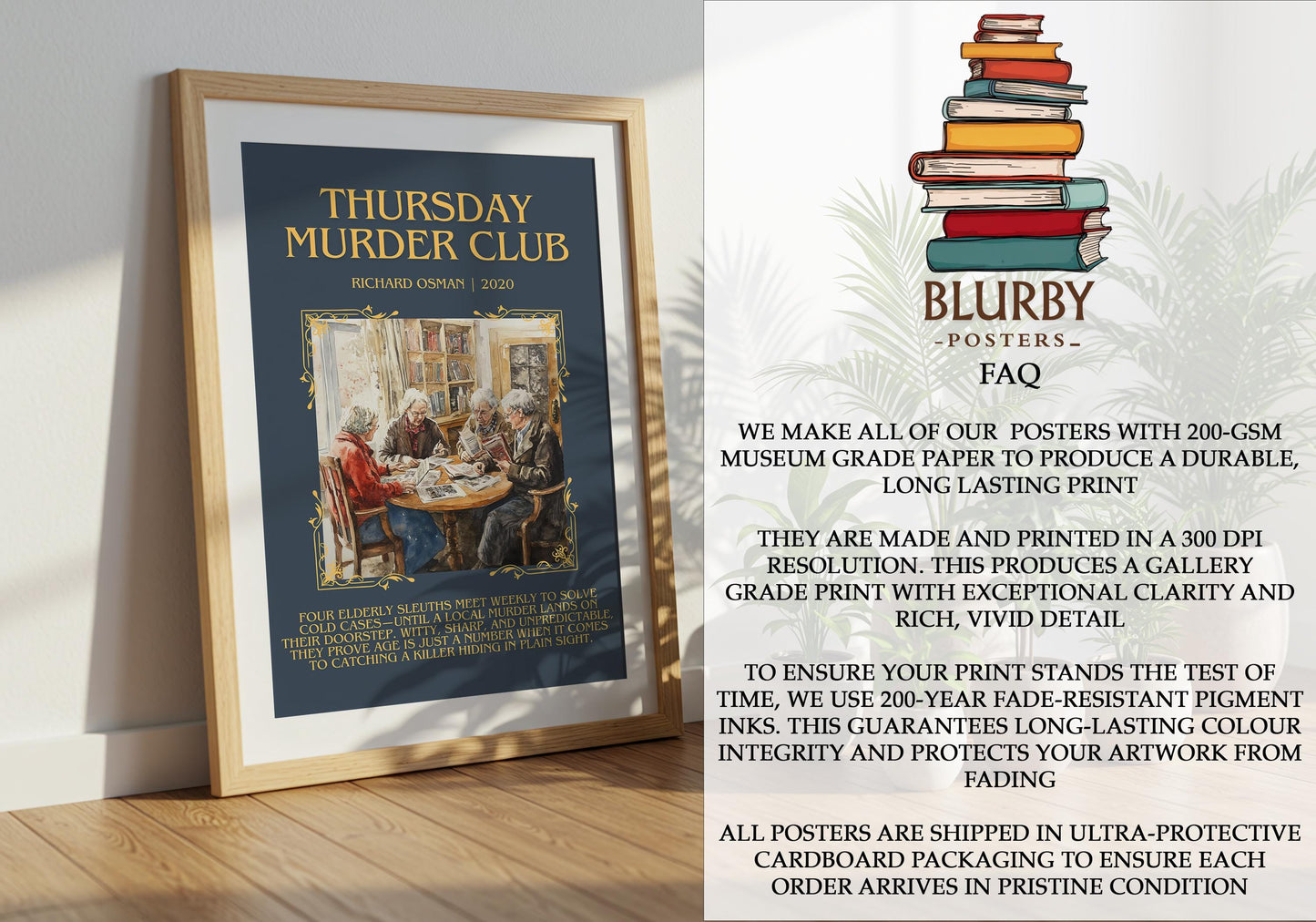 Thursday Murder Club by Richard Osman | Descriptive Book Poster | Blurby