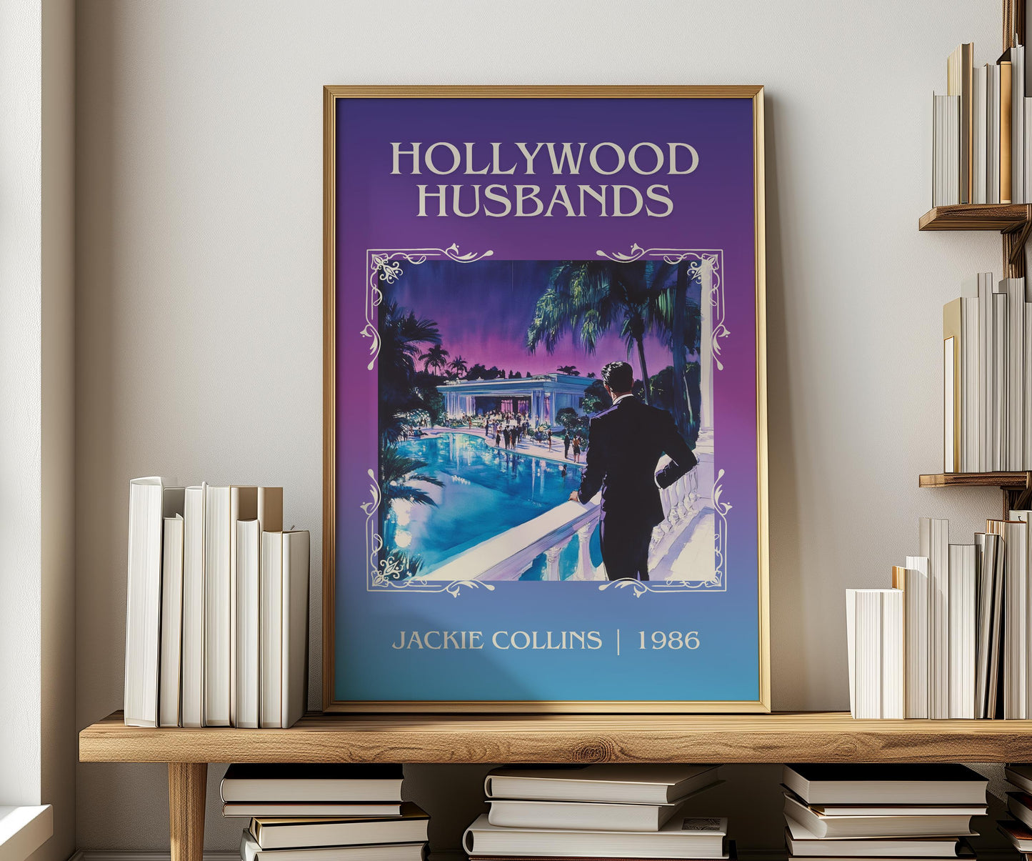 Hollywood Husbands by Jackie Collins | Descriptive Book Poster | Minimalist