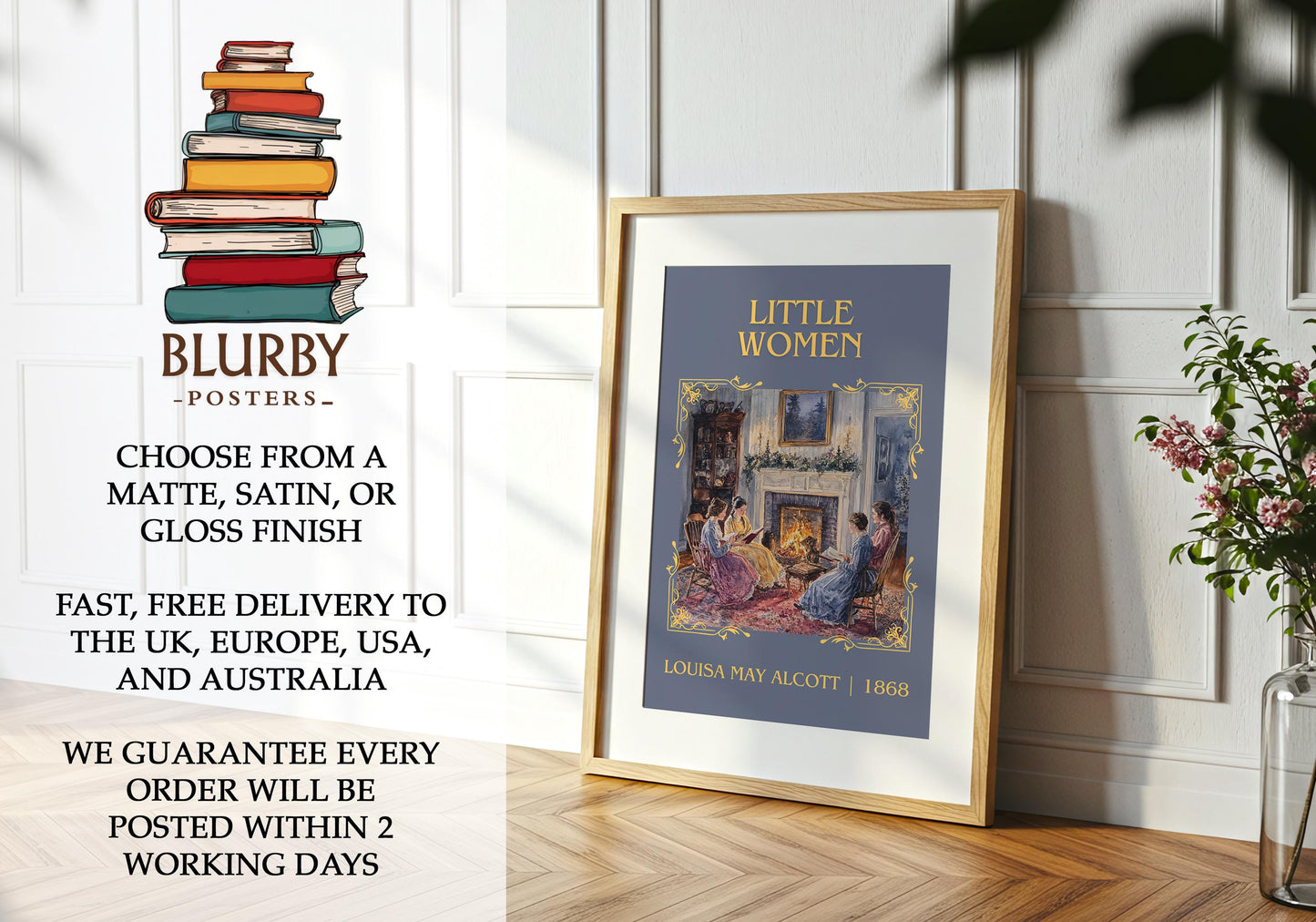 Little Women book poster packaging – museum-quality print rolled in protective tube