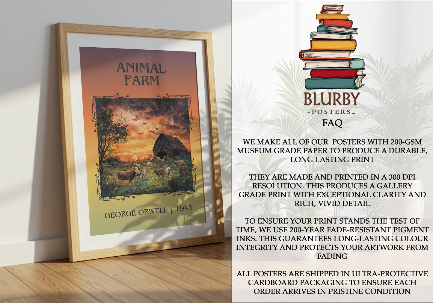 Animal Farm by George Orwell | Descriptive Book Poster | Minimalist