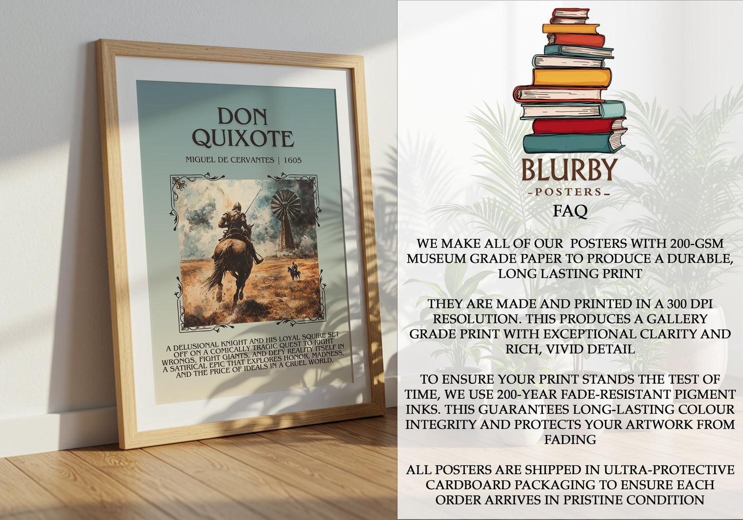 Don Quixote by Miguel De Cervantes | Descriptive Book Poster | Blurby