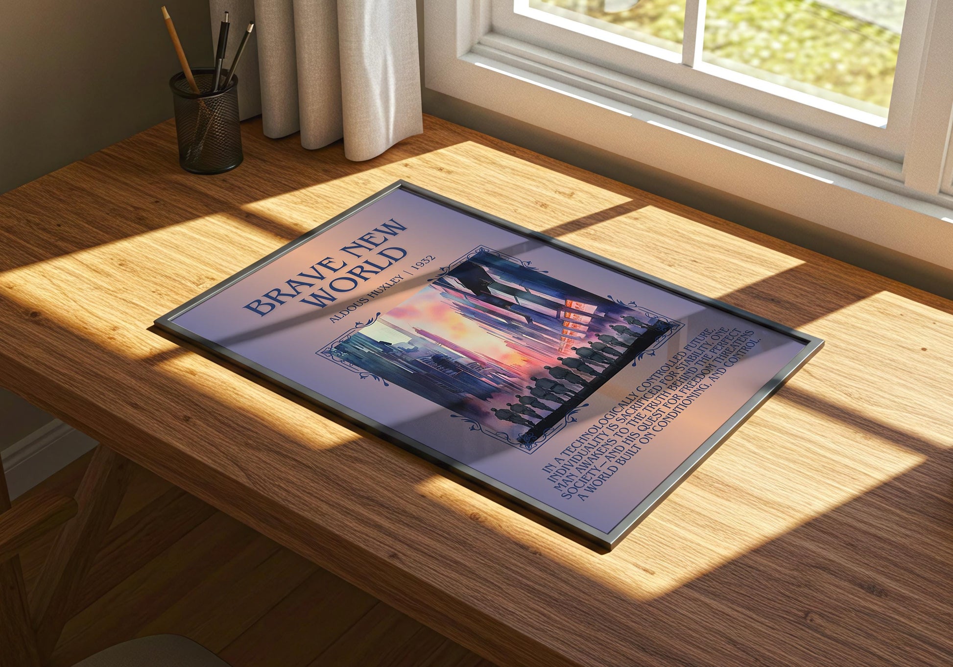 Brave New World by Aldous Huxley | Descriptive Book Poster | Blurby