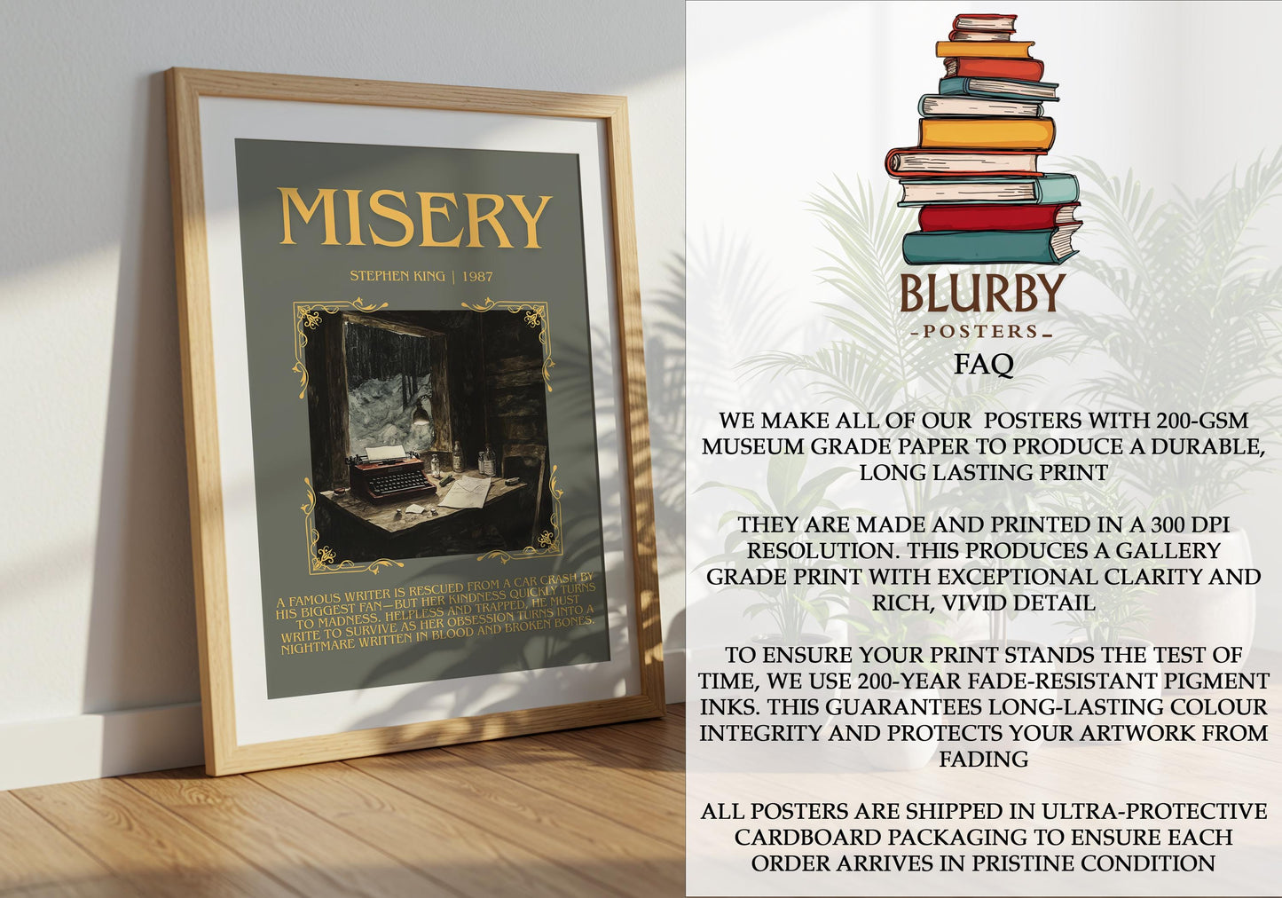 Misery by Stephen King | Descriptive Book Poster | Blurby