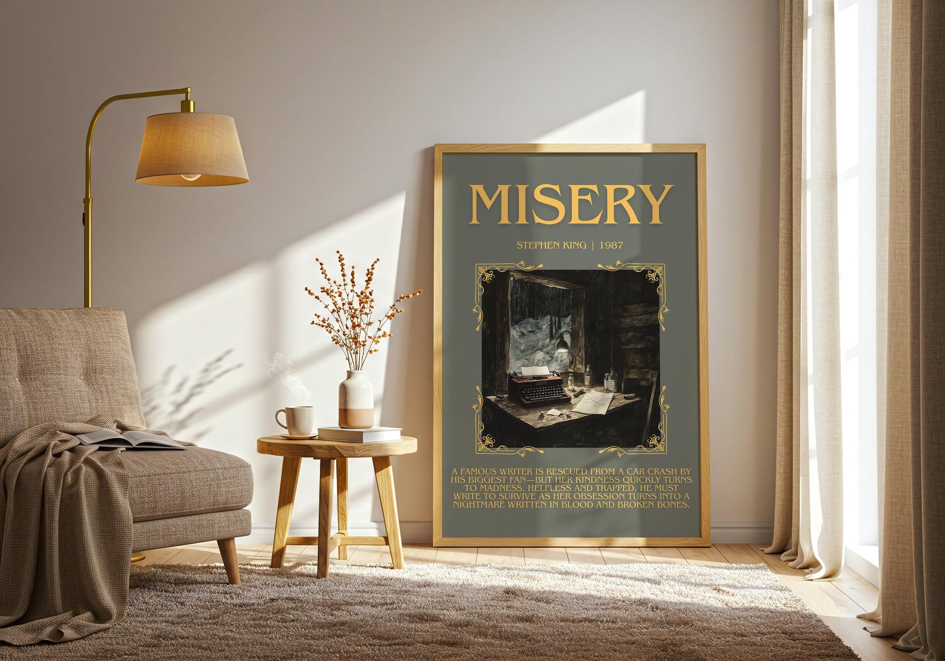 Misery by Stephen King | Descriptive Book Poster | Blurby