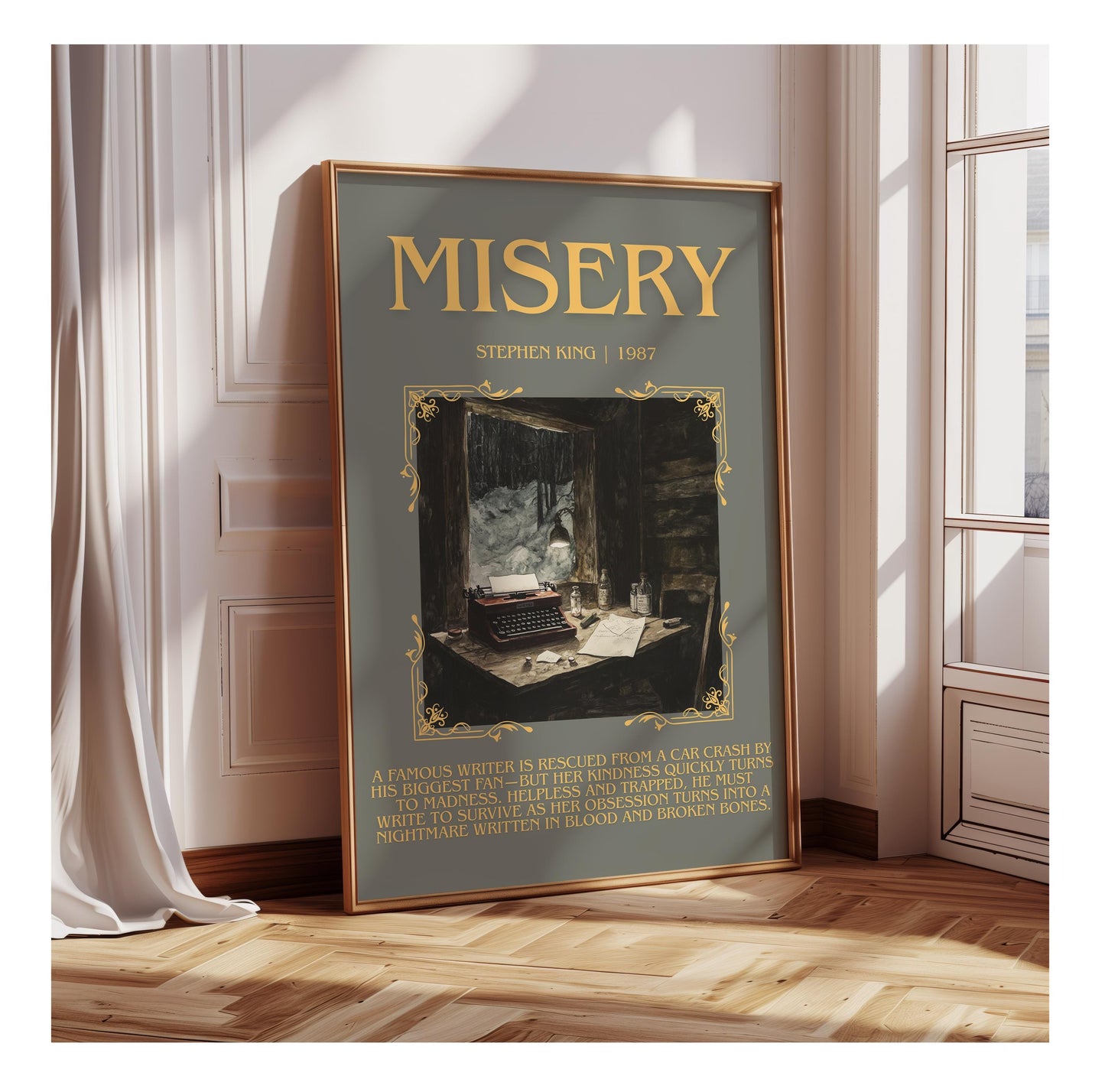 Misery by Stephen King | Descriptive Book Poster | Blurby