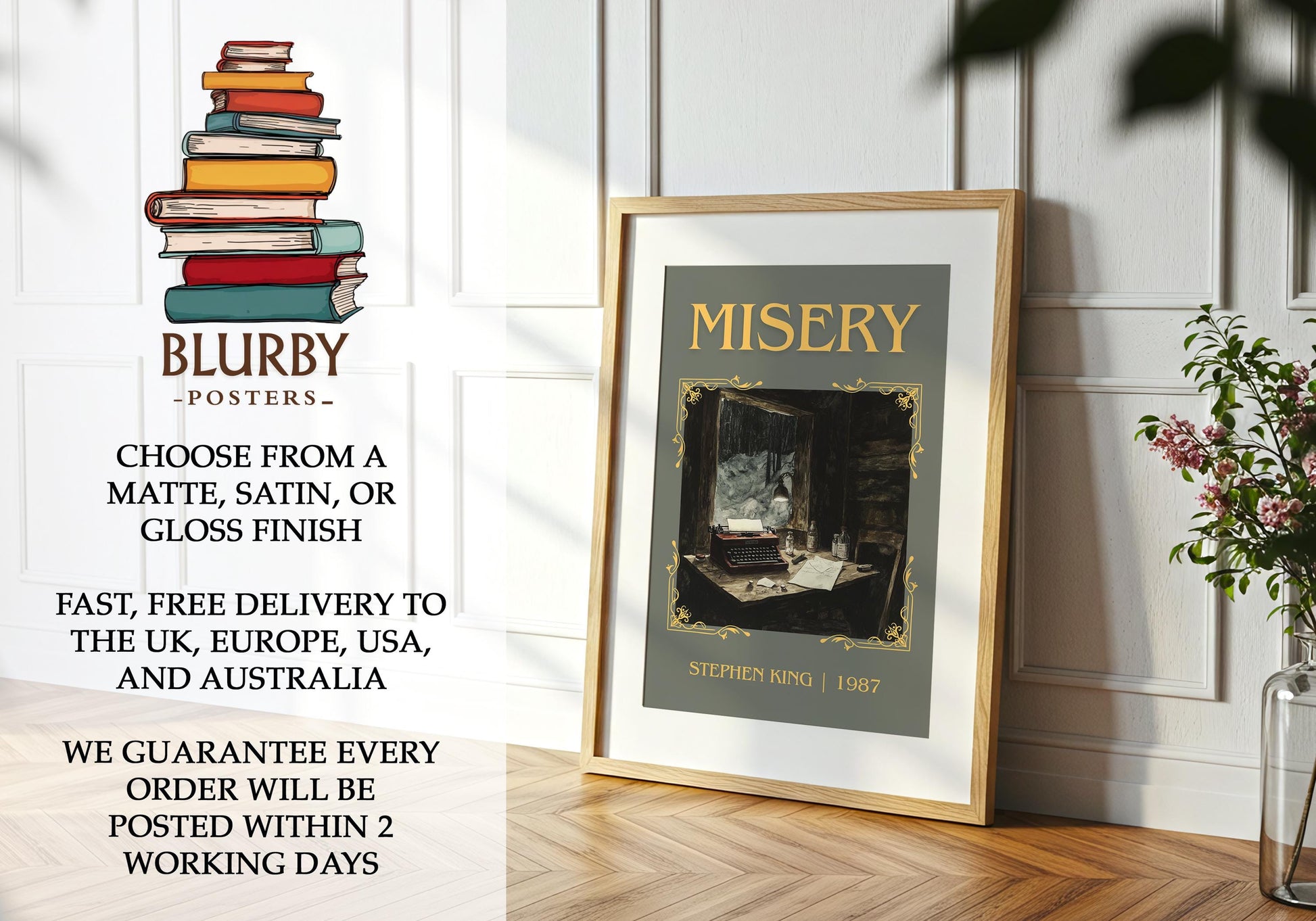Misery by Stephen King | Descriptive Book Poster | Minimalist