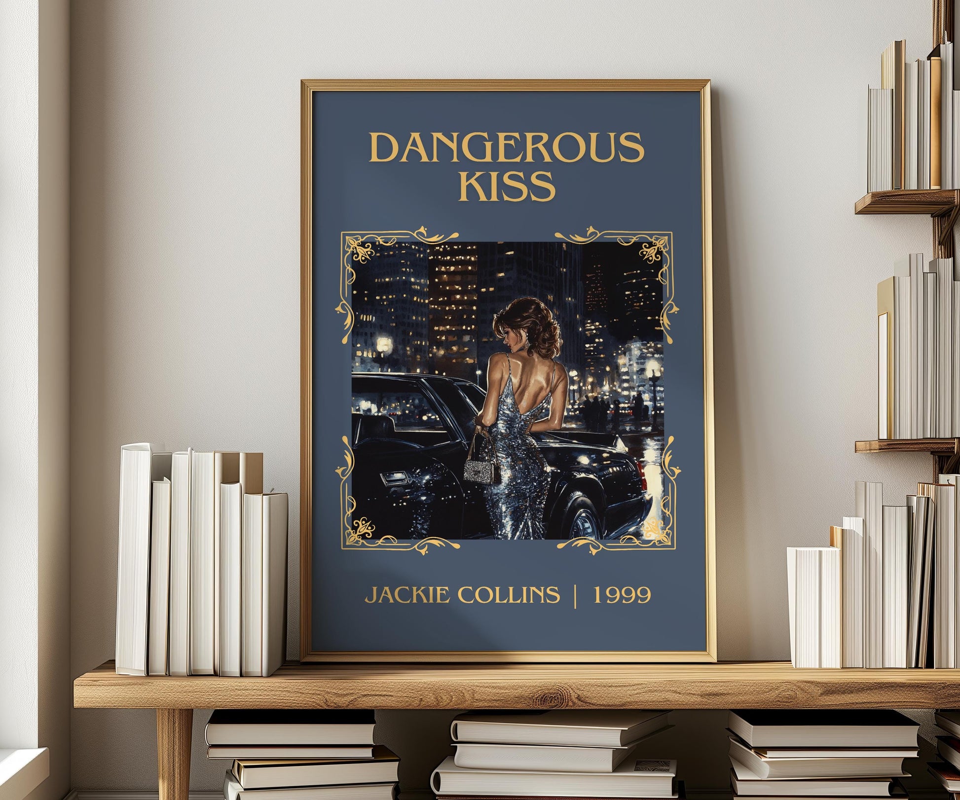 Dangerous Kiss by Jackie Collins | Descriptive Book Poster | Minimalist