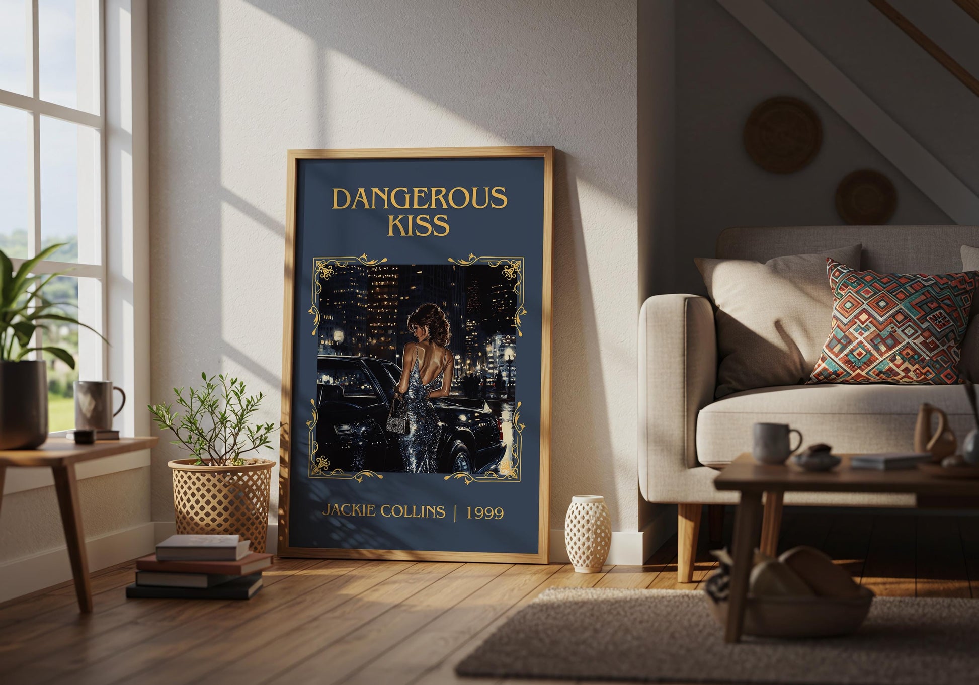 Dangerous Kiss by Jackie Collins | Descriptive Book Poster | Minimalist