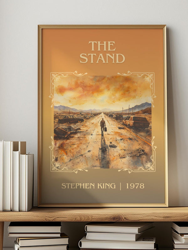 The Stand classic book art print in frame leaning in hallway – horror wall art